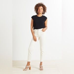 Chaser‎ Heirloom Woven Strong Shoulder Tee Black Size Small